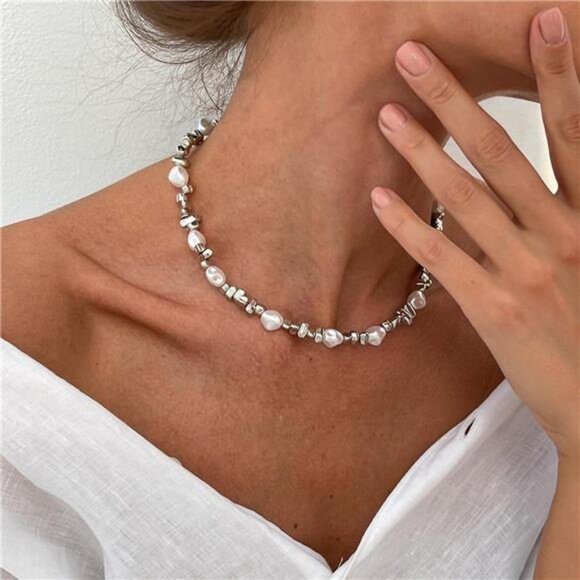 Irregular Choker Necklace | Baroque Pearl - Picture 2 of 6